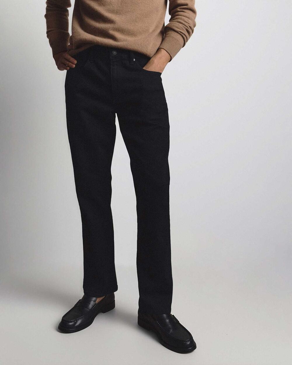 Quince Warren Relaxed Straight Jeans Black Organic Cotton 32x32 NWOT